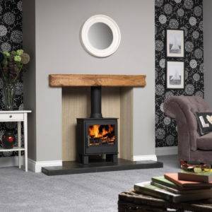 malvern 2 lit in wooden mantle fireplace
