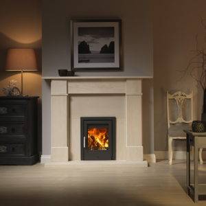 Tenbury inset in fireplace in black